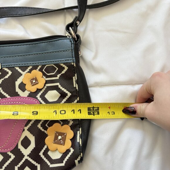 Vintage 90s Y2K Relic Crossbody Faux Leather Handbag Butterfly Black Boho Hippie - Picture 5 of 10